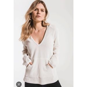 NWT‼️Z SUPPLY “Baha” Wide Wale Corduroy Hoodie -Vanilla XS